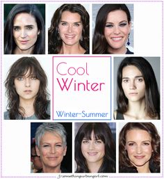 Cool Winter, Winter-Summer seasonal color celebrities by 30somethingurbangirl.com Light Olive Skin, True Winter Color Palette, Winter Skin Tone, Cool Winter Color Palette, Soft Autumn Color Palette, Deep Winter Colors, Cute Hair Colors, Winter Color Palette, Pinterest Design