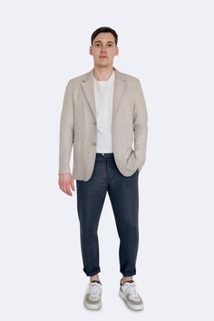 Refresh your look with the Men's Natural Linen Blazer, crafted from high-quality heavy-weight linen. This versatile jacket is ideal for any setting, blending style with comfort. The natural color and breathable fabric ensure you stay cool and stylish from morning to night. * Material: 100% Heavy-Weight Linen * Color: Natural Linen * Fit: Regular * Design: Single-breasted with two coconut shell buttons * Care Instructions: Dry clean recommended, or hand wash and line dry Perfect for the modern man who values both style and comfort, this linen blazer is ideal for office wear, summer weddings, or casual outings. ✨ Size Guide (Body Measurements): XS (UK 34 / EU 44): Chest: 84-90 cm / 33.1-35.4" Low Waist: 76.5-78.5 cm / 30.1-30.9" Hips: 89-91 cm / 35-35.8" Sleeve: 82.5 cm / 32.5" S (UK 36 / EU Business Linen Sport Coat With Long Sleeves, Tailored Linen Sport Coat With Long Sleeves, Tailored Long Sleeve Linen Sport Coat, Tailored Linen Tweed Jacket With Pockets, Classic Linen Sport Coat For Fall, Single Breasted Linen Tweed Jacket, Single-breasted Linen Tweed Jacket With Long Sleeves, Classic Long Sleeve Linen Tweed Jacket, Classic Linen Tweed Jacket For Spring