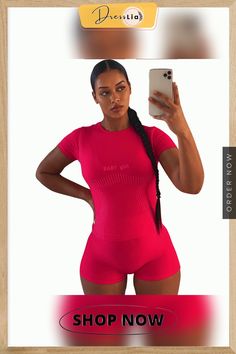 Women Print Letter Short Sleeve O-neck T-shirt High Waist Elastic Shorts Summer Fitness Clothing 2 Piece Set Summer Gym Tops Short Length, Summer Gym Tops Short Style, Pink Short Tops For Workout, Summer Gym Tops Short, Pink Crop Sporty Tops, Pink Short Athleisure Top, Pink Short Length Top For Sports, Sporty Short Length Pink Tops, Sporty Pink Short Length Top