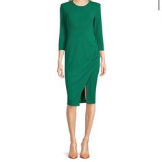 Nwt, Never Worn Small Shoulder Pads On Each Side. Calvin Klein Midi Dress For Fall Workwear, Calvin Klein Elegant Long Sleeve Midi Dress, Elegant Long Sleeve Calvin Klein Midi Dress, Elegant Long Sleeve Midi Dress By Calvin Klein, Chic Calvin Klein Long Sleeve Midi Dress, Chic Long Sleeve Midi Dress By Calvin Klein, Calvin Klein Green Knee-length Midi Dress, Elegant Green Calvin Klein Midi Dress, Chic Green Calvin Klein Midi Dress