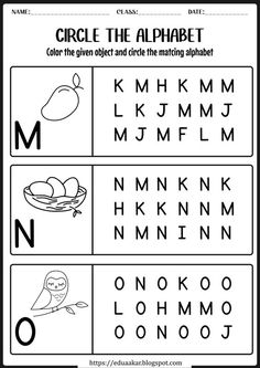 the alphabet worksheet for children to learn how to write and draw letters with pictures