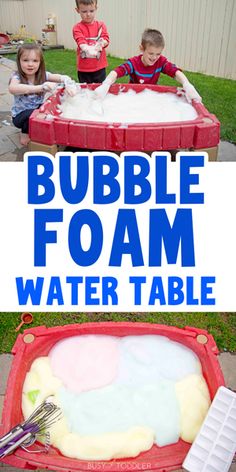 bubble foam water table for kids to play with in the pool or on the lawn