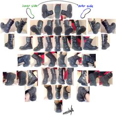 there are many pairs of shoes that have been made to look like boots