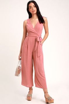 Cute Rompers & Jumpsuits for Women | White, Black, Floral & More Sleeveless Jumpsuits And Rompers For Day Out, Sleeveless Jumpsuits And Rompers For Spring, Pink Sleeveless Jumpsuits And Rompers, Sleeveless Cotton Jumpsuits And Rompers For Spring, Sleeveless Pink Cotton Jumpsuit, Big Prom Dresses, Rusty Rose, Trendy Jumpsuit, Rompers Dressy