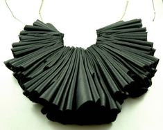 Avant Garde, Black Pleats Ruffles Neckpiece, Leatherette, Artificial Leather, African, Statement piece Avant Garde is a unique statement piece for those who are not afraid to exaggerate with their style and always want to oustand. It is made out of artificial leather and it is very comfortable, light and soft to wear. Inspiration for this piece is the African full neck pieces and it is also a little theatrical. Enjoy your walk through our shop and we're happy to give any additional info on our p Model Design, Neck Piece, Not Afraid, Artificial Leather, Choker Necklaces, No Frills, Tassel Necklace, Necklace Etsy, Ruffles