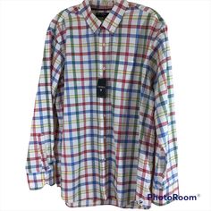 Cremieux Classics Plaid Button Down, Button Cuffs And One Chest Pocket. 100 Percent Cotton. Length Measures 31 Inches And Chest Measures 24 Inches Across. D20 Classic Multicolor Formal Shirt, Formal Multicolor Button-up Shirt, Classic Multicolor Button-up Shirt, Mens Shirt Dress, Dress Shirts, 100 Percent, Xl Dress, Chest Pocket, Long Sleeve Shirt