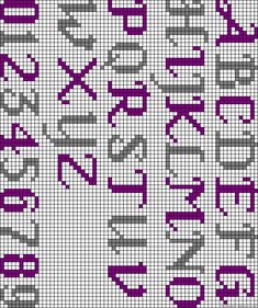 a cross stitch pattern with letters and numbers