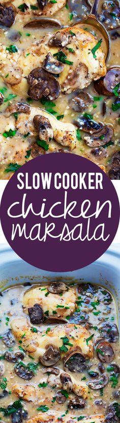 slow cooker chicken macaroni and cheese casserole with mushrooms in it