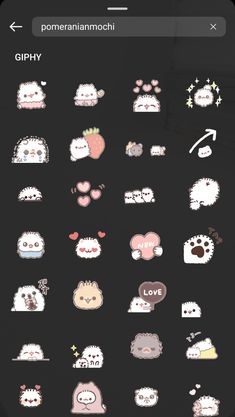 some stickers that are on the back of a cell phone, with different types of animals