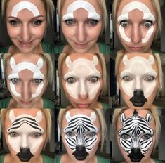 Animal Face Paintings, Face Painting Tutorials, Face Painting Easy, Kids Face Paint, Halloween Makeup Easy, Face Painting Halloween, Face Painting Designs, Kids Makeup, Halloween Make Up