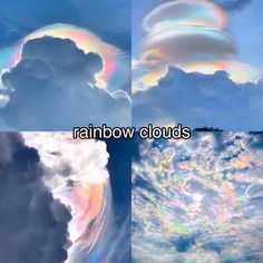 rainbow clouds in the sky with different colors