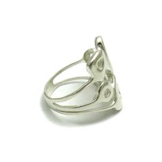 Sterling silver ring. Stamped 925. Approximate weight 4.8 grams. Top width 2.3cm (0.92 inches). All our jewels are made from solid sterling silver 925/1000 and are carefully crafted by hand in our family workshop. We dispatch your orders in 5 working days, worldwide and the postage is $5. We ship registered priority mail. Please allow 5-7 working days for delivery in Europe and 10-15 working days outside Europe. For any questions - please do not hesitate to contact me! Classic Silver Sterling Heart Ring, Nickel-free Sterling Silver Rings In Silver, Polished Sterling Silver Rings, Silver Open Ring Hallmarked, Silver Hallmarked Open Band Ring, Silver Open Band Hallmarked Rings, Modern Silver Rings Hallmarked, Silver Sterling Silver Ring With Open Band, Sterling Silver Ring With Open Band In Silver Color