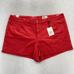 Cosmic Blue Love Shorts Women's Plus 24w Red Light Stretch Fabric High Rise Nwt The Item Shown In The Pictures Is The Exact Item You Will Receive. Please See All Pictures For Measurements! Condition Notes: Whether This Item Is New Or Pre-Owned We Encourage You To View All Of The Pictures Provided For Measurements And Or Any Noticeable Flaws. We Suggest You Compare The Measurements To Your Favorite Clothes To Ensure A Great Fit! Red Jean Shorts With Pockets For Spring, Red High-waisted Jean Shorts For Spring, Red Stretch Cotton Shorts, Fitted Red Jean Shorts, Red High-waisted Relaxed Fit Shorts, Red Fitted Jean Shorts, Red Cotton Short Length Jean Shorts, Red Cotton Jean Shorts, Red Mid-rise Shorts For Spring