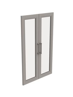 an image of a double doors on a white background with clippings to the side