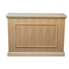 a close up of a wooden cabinet on a white background