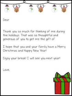 a christmas letter to someone who is giving him a gift for the holiday season,