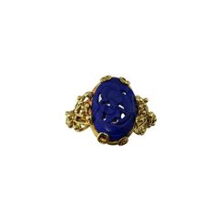 Vintage 18 Karat Yellow Gold Carved Lapis Lazuli Ring Size 6.5- This Lovely Ring Features One Carved Lapis Lazuli Stone (16 Mm X 12 Mm) Set In Beautifully Detailed 18k Yellow Gold. Shank: 2.5 Mm. Ring Size: 6.5 Mm Weight: 4.1 Dwt. / 6.4 Gr. Tested 18k Gold. Very Good Condition, Professionally Polished. Will Come Packaged In A Gift Box Or Pouch (When Possible) And Will Be Shipped U.S. Priority Mail Insured. Dv101821/17kcs Carved Lapis Ring, Lapis Lazuli Ring, Lapis Lazuli Stone, Lovely Ring, Womens Jewelry Rings, Estate Jewelry, Rings Statement, Lapis Lazuli, Blue Gold