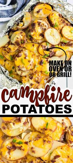 this campfire potato casserole is loaded with potatoes and cheese