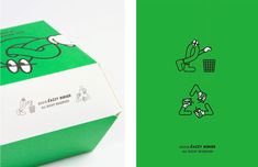 an image of a green box with stickers on it and the packaging is open