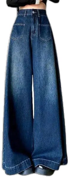 Baggy High Rise Cropped Jeans, Trendy Baggy Cropped Wide Leg Jeans, Trendy Baggy Wide Leg Cropped Jeans, Trendy High-waisted Cropped Jeans In Denim Blue, Non-stretch Wide Leg Cropped Jeans, Baggy Denim Wide Leg Pants, Trendy Baggy Wide-leg Flare Jeans, Trendy Cropped Wide-leg Jeans With Pockets, Trendy Baggy Wide Leg Flare Jeans