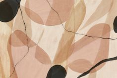 an abstract painting with black and brown circles