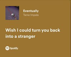 an advertisement for spotify with the caption wish i could turn you back into a strange