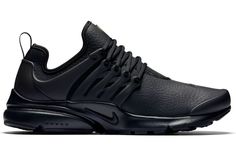 Nike Air Presto Premium Black Leather (W) - 878071-002 Modern Black Fall Sneakers, Nike Presto Black, Nike Presto Women, Nike Air Presto Woman, Black Leather Shoes Women, Nike Presto, Air Presto, Nike Air Presto, Black Shoe