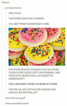 an image of cookies with sprinkles on them and the caption reads, you can make these fudges at home