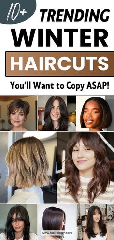 Looking for a fresh style this winter? Check out the 11 trending winter haircuts for 2024 that are taking over salons! From chic blunt bobs to playful bottleneck bangs, these haircuts are perfect for a stylish winter update. Whether you love layered cuts, curtain bangs, or soft shags, there’s a look for every hair type and vibe. Discover your next favorite haircut and transform your look this winter. Read the blog post to explore all the trendy winter haircuts for short, medium and long hair! Textured Haircuts, Bottleneck Bangs, Winter Haircuts, Winter Update