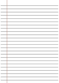 lined paper with red lines on the top and bottom, in two different directions for writing