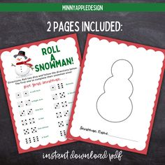 two christmas themed roll a snowman game