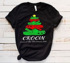 Crocin Around The Christmas Tree - Unisex Bella Canvas Shirt Bella Canvas, Christmas Shirts, Christmas Tree, T Shirts For Women, Mens Graphic Tshirt, Mens Tshirts, Sweatshirts, Mens Tops, Christmas