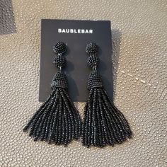 Baubles Black Beaded Earings. In New Condition. Party Black Beaded Round Earrings, Black Beaded Earrings With Dangling Beads For Evening, Black Dangling Beads Earrings For Evening, Black Beaded Dangling Earrings For Evening, Black Beaded Evening Earrings, Black Beaded Earrings For Evening, Black Beaded Earrings For Party, Black Beaded Earrings, Mickey Earrings