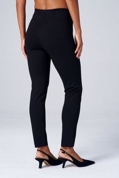 The Perfect Ponte Ankle Pant combines the refined look of tailored trousers with the ease of leggings. Crafted from our luxurious, wrinkle-resistant ponte fabric, these ankle-length pants feature a sleek, body-skimming silhouette with a flattering narrow leg. THE DETAILS Four-way stretch luxe ponte provides structure and all-day comfort. Wrinkle-resistant for easy travel and all-day polish. Slimming silhouette with center front seam detailing. Invisible, smoothing stretch grosgrain waistband off Non-stretch Black Bottoms With Side Pockets, Comfort Stretch Black Ankle-length Pants, Black 4-way Stretch Ankle-length Dress Pants, Black Slim Fit Ankle-length Dress Pants, Black Ankle-length Pants With 4-way Stretch, Ponte Fabric, Ankle Length Pants, Ankle Pants, Tailored Trousers