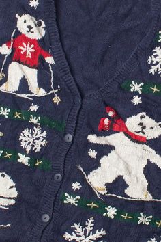 a sweater with polar bears and snowflakes on it