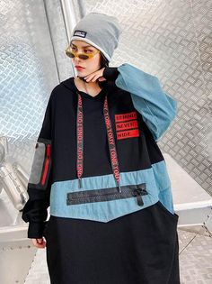 Model's information : Sku CY-!65547 Material >50%Cotton Style Hooded , Long Sleeves Feature Printing , Applique Occasion Urban , Punk Seasons Spring , Autumn , Winter Type Hoodies&Jackets , Dresses Color BLACK Size FREE SIZE Model's information: Weight:52kg Height:166cm（65.35 inches) Waist:66cm（25.98 inches) Bust:80cm（31.50 inches) Hips:86cm（33.86 inches) Please consult the size chart we provide for this item's measurements to help you decide which size to buy.Please note: There may be 1-3cm differ due to manual measurement.CMINCH Bust Waist Raglan Sleeve Hemline Length Sleeve Opening FREE SIZE 122 126 130 130 96 18 Trendy Black Patchwork Hoodie, Trendy Black Hoodie With Patchwork, Harajuku Style Black Hoodie For Winter, Harajuku Style Black Winter Hoodie, Black Harajuku Hoodie For Winter, Hooded Black Sweatshirt With Patchwork, Black Patchwork Hoodie Sweatshirt, Black Harajuku Style Hoodie, Black Cotton Hoodie With Patchwork