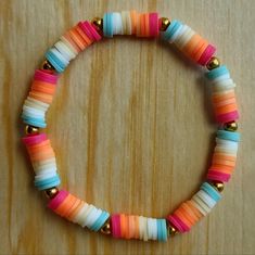 Please Do Not Hesitate To Message Me If You Want The Bracelet Bigger Or Smaller. Or Want It Customized! ( )( ) Vacation Clay Bead Bracelets, Tropical Clay Bead Bracelets, Clay Bead Ideas Bracelet, Mommy Bracelets, Tropical Bracelets, Bracelets Heishi, Clay Bead Bracelets, Bracelet Stuff