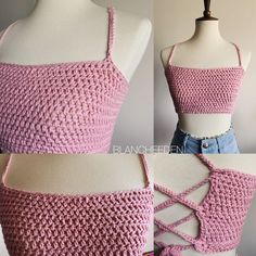 Crochet Bralette - Crochet Top - Fall Outfit Crop Top Blouse Designs, Top Blouse Designs, Crochet Crop Top Outfit, Crochet Patchwork Blanket, Pink Crochet Top, Crochet Bralette Top, Crochet Tube Top, Tops Fall Outfits, Crochet Flats