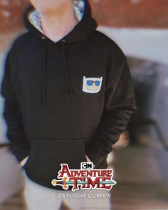 Our latest OFFICIAL Adventure Time Collectors Hoodie is here! 10oz. heavyweight fleece pullover hoodie. Custom Finn Patterned Hood. Finn Chest Embroidery Color: Black 80% Cotton / 20% Poly Fleece. Unisex. Please check size chart to ensure proper fit. See the rest of our Adventure Time x Daylight Curfew Collection here. Black Cotton Hoodie With Logo Patch, Black Hooded Hoodie With Logo Patch, Black Hooded Sweatshirt With Logo Patch, Urban Long Sleeve Hoodie With Logo Patch, Black Hoodie Sweatshirt With Logo Patch, Cotton Hoodie With Logo Patch, Hooded Sweatshirt With Logo Patch For Streetwear, Streetwear Hooded Sweatshirt With Logo Patch, Hooded Winter Sweatshirt With Logo Patch