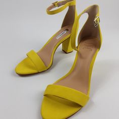 Inc International Concepts Womens Kivah Leather Open Toe Casual Ankle Strap Lemon Size 7.5m. Brand New In Box. Leather Synthetic Sole Platform Measures Approximately 0.25 Brand: Inc International Concepts Style: Ankle Strap Materials: Leather Upper / Manmade Outsole Toe Style: Open Toe Closure Type: Buckle Yellow Pointed Toe Sandals With Padded Heel, Yellow Sandals With Padded Heel And Pointed Toe, Yellow Heels With 4-inch Heel For Spring, Spring Yellow Heels With 4-inch Heel, Casual Yellow Sandals With Pointed Toe, Casual Yellow Pointed Toe Sandals, Yellow Sandals With Heel Strap And Round Toe, Yellow Sandals With Heel Strap And Low Heel, Yellow Sandals With Low Heel And Heel Strap