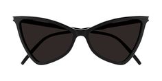 Brand new Saint Laurent SL475 001 Jerry Sunglasses. A black triangular shaped frame with dark grey lenses. Size 58-14-145. Comes with full case set. Unisex. Made in Italy. Formal Black Polarized Cat Eye Sunglasses, Black Cat Eye Sunglasses For Formal Occasions, Formal Black Cat Eye Sunglasses With Mirrored Lenses, Saint Laurent Logo, The Saint, Grey Lenses, Black Plastic, Dolce & Gabbana, Designer Sunglasses