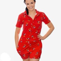 Hard To Find! This Is Brand New With Tags! Never Been Worn. Size Large Unisex Cakeworthy Disney Red Romper. Buttons Down To Inseam. It Has Pockets Too! Short Sleeve. Great For The Parks! Rough Measurements Waist- 32 1/2” Hip 38” Pit To Pit 18” Pit To Bottom Of Short 25” Disney Pants, Red Romper, Cartoon Outfits, Disney Fashion, Disney Dresses, Cartoon T Shirts, Disney Outfits, Retro Tshirt, Vintage Style Outfits