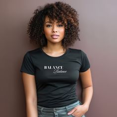 Balance T-Shirt | Restore Equilibrium Tee | Black Women's T-Shirt Product Details: - 100% Cotton - Light Fabric - Slim Fit - Runs smaller than usual Thanks for stopping by the Sacred Energy Shop. Check out our "The Eye of The Soul" collection at: https://www.etsy.com/shop/TheSacredEnergyShop?ref=shop-header-name&listing_id=1397715426§ion_id=43084153 Cotton Lights, Black Tee, Light Fabric, Womens Clothing Tops, Slim Fit, T Shirts For Women, Bathing Beauties, Tops & Tees, Clothes For Women