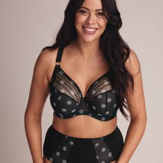 This supportive plunge cup bra gives great coverage, a rounded shape and has pretty bead embroidery across the cups – tick, tick, tick!

•	J-hook fastening can be worn clipped together in a racerback which is a solution for if you find straps can slip off your shoulders
•	Edge of the cups are elasticated for ease of fit
•	Narrow under band minimizes rolling 
•	Side support panel gives a forward-facing shape, uplift and separation 
•	Rigid fabric gives firm support 
•	Higher coverage plunge style Black Full Coverage Bra With Removable Cups, Black Fitted Nursing Bra With Removable Cups, Fitted Black Nursing Bra With Removable Cups, Black Full Cup Bra With Removable Cups, Pretty Bras, Low Cut Top, Pretty Beads, Comfortable Bras, Matches Fashion