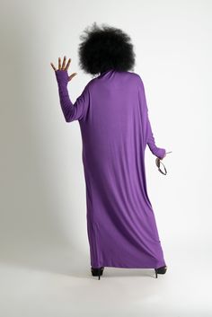 Long Summer Blouson Dress with Turtleneck, Purple color, long sleeves and loose line. Suitable for Summer. SIZE & FIT: *Our Model is 5′6″ / 175 cm and wears size M. *Available Sizes: form XS up to 8XL *This product could be customized according to your measurements. *Please leave your requirements in the checkout. CARE Dry Cleaning Machine Wash 30oC Hand Wash with warm water Medium hot iron Time to ship & DELIVERY : Your piece will be ready to ship in 5-6 biz days upon placing your order Purple Long Sleeve Dress For Winter, Purple Long Sleeve Maxi Dress For Spring, Long Sleeve Purple Maxi Dress For Fall, Purple Long Maxi Dress For Fall, Purple Maxi Dress For Fall, Oversized Long Sleeve Maxi Dress For Winter, Oversized Long Sleeve Maxi Dress For Fall, Winter Long Sleeve Maxi Dress, Long Turtleneck Dress