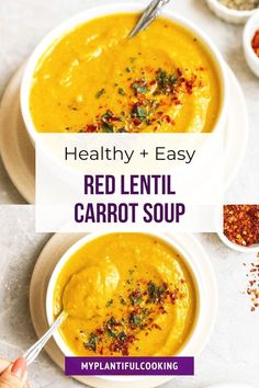 healthy and easy red lentil carrot soup