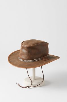 click to expand Cossack Hat, Cowboy Hat Styles, Mens Western Wear, Leather Cowboy Hats, Outback Hat, Fur Hats, Rancher Hat, Ranch Wear, Leather Hat