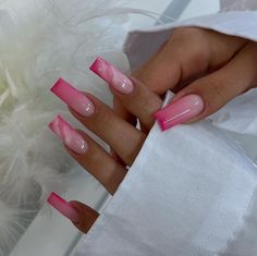 Ballet Nails, Girly Acrylic Nails, Her Nails, Classy Acrylic Nails, Acrylic Nails Coffin Pink, Acrylic Nails Coffin Short, Pink Acrylic Nails, Square Acrylic Nails, Nail Arts