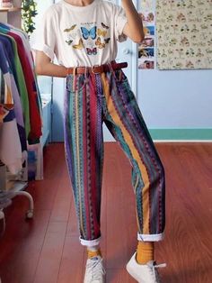 Look 80s, Mode Hippie, Diy Vetement, Outfits 90s, Mode Boho, Pants Women Fashion, 90s Outfit, 90's Fashion, 90s Retro