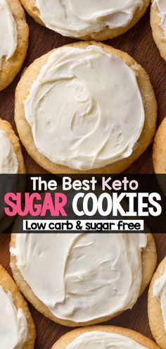 the best keto sugar cookies with low carb and sugar free frosting on top